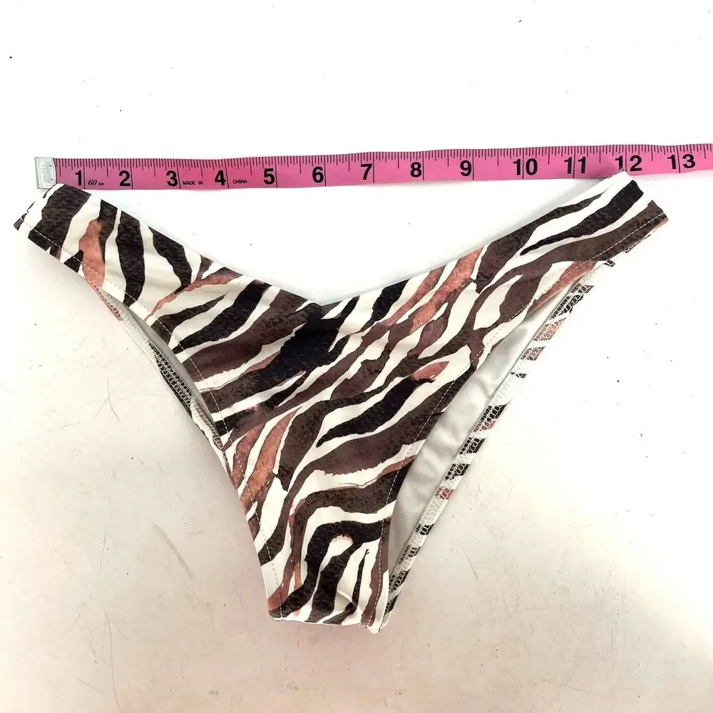Frankies Bikinis Stormy Top M Kenza Bottom S Zebra Bikini